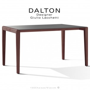 Table ou bureau design DALTON pour les hôtel, restaurant mais aussi pour la maison, piétement brun, plateau compact gris.