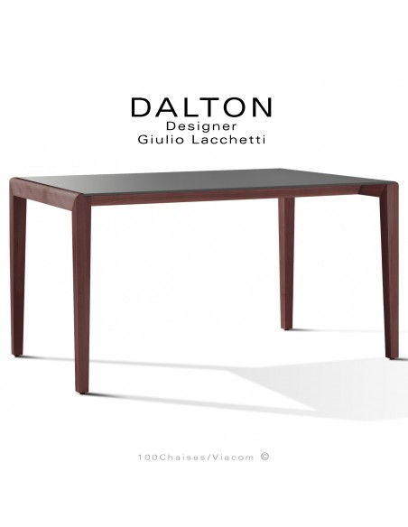 Table ou bureau design DALTON pour les hôtel, restaurant mais aussi pour la maison, piétement brun, plateau compact gris.