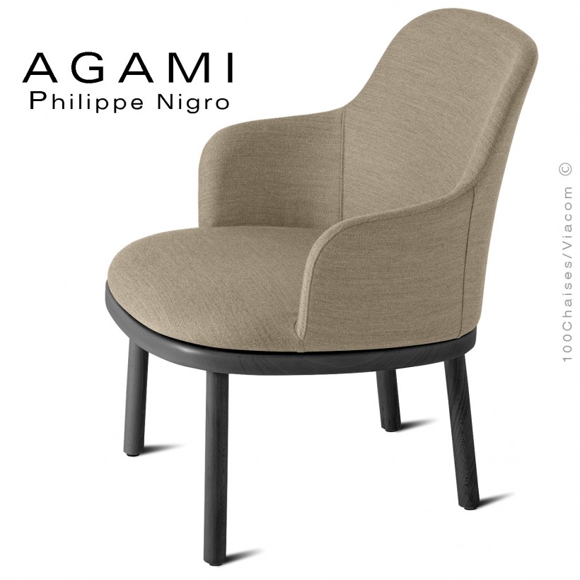 Fauteuil design lounge AGAMI, assise...