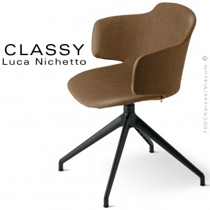 Fauteuil de bureau confort design CLASSY, assise et dossier garnis de mousse, habillage tissu tissé Medley, au choix.