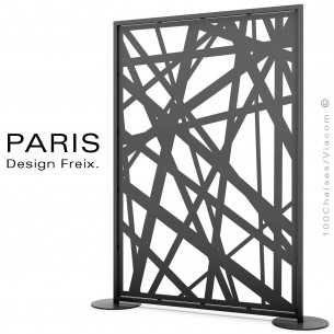 Claustra, séparateur ou paroi décorative ajourée PARIS, structure et déco. tôle d'acier peint.