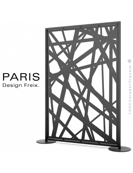 Claustra, séparateur ou paroi décorative ajourée PARIS, structure et déco. tôle d'acier peint.