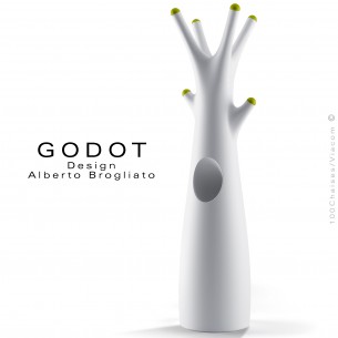 Porte-manteau design GODOT, il fait référence à un monde naturel et fantastique. Plastique blanc ou marron.