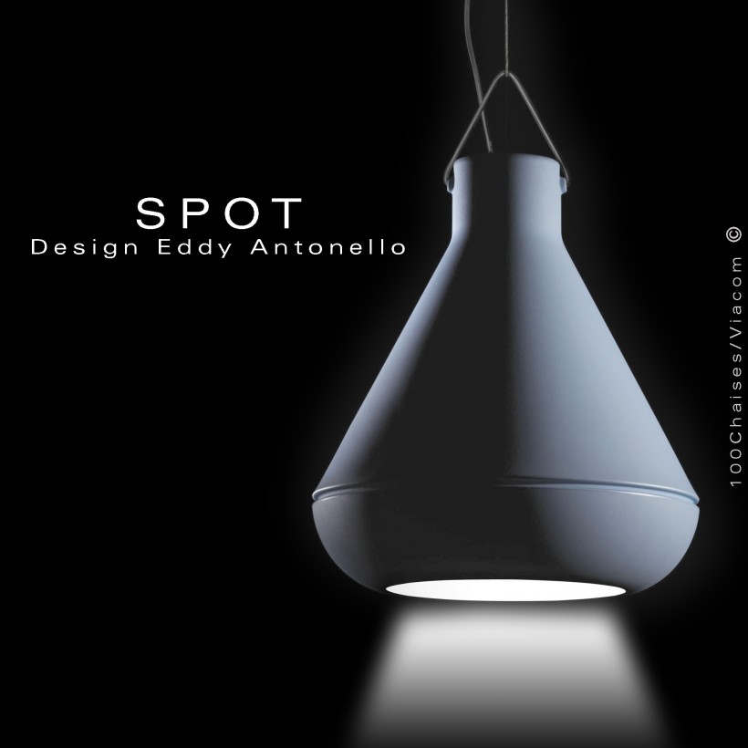 Lampe design SPOT light, a poser ou a suspendre, structure plastique  couleur, éclairage LED, pour intérieur et extérieur.