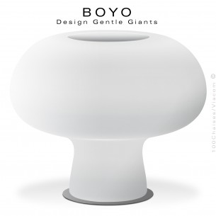 Vase décoratif XXL, BOYO pour intérieur et extérieur en polyéthylène de couleur neutre (blanche).