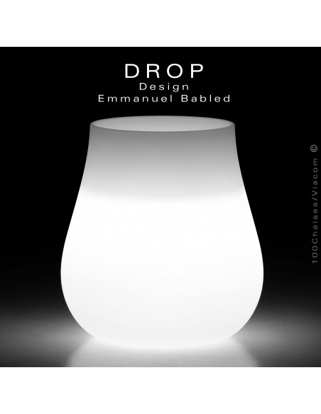 Maxi vase lumineux design DROP pour intérieur et extérieur éclairage neutre (blanc), LED.