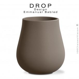 Maxi vase décoratif XXL, DROP, structure plastique polyéthylène couleur blanc, marron, noir.