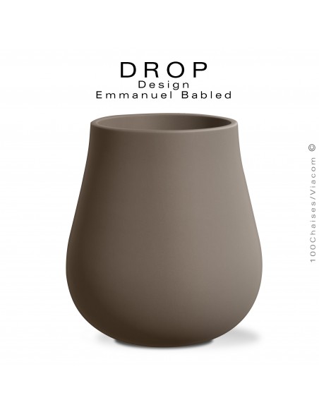 Maxi vase décoratif XXL, DROP, structure plastique polyéthylène couleur blanc, marron, noir.