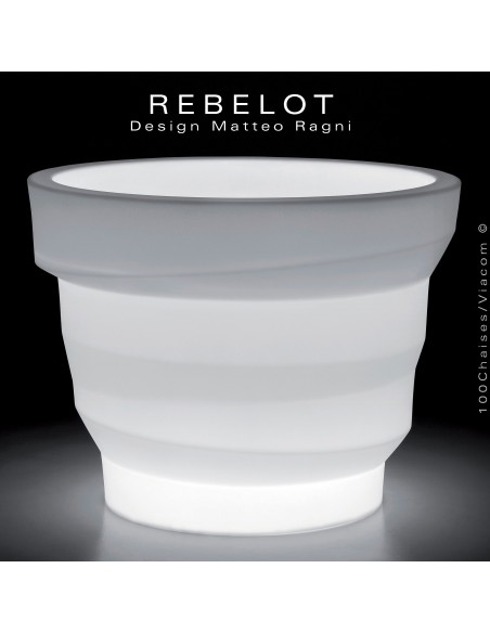 Maxi vase décoratif XXL lumineux REBELOT pour intérieur et extérieur, éclairage par LED.