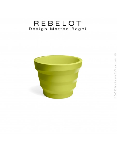 Pot, vase décoratif REBELOT, de style irrégulier, structure plastique couleur pour intérieur.