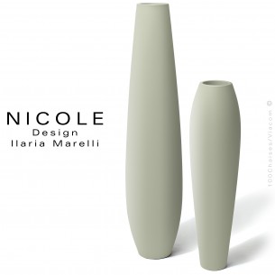 Maxi vase XXL décoratif design NICOLE, structure plastique, polypropylène couleur ivoire, blanc, noir.