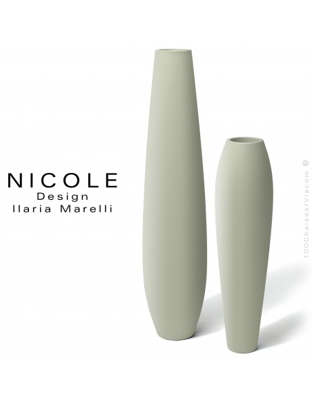 Maxi vase XXL décoratif design NICOLE, structure plastique, polypropylène couleur ivoire, blanc, noir.