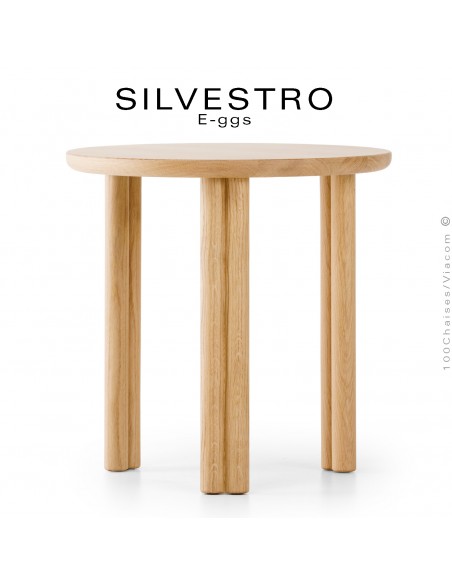 Table basse ou bout de canapé design SILVESTRO, structure bois massif trois essences Frêne, Chêne, Noyer.