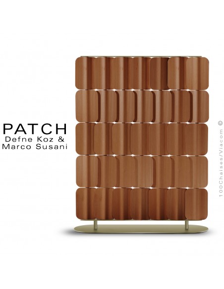 Panneau séparateur, claustra, cloison, séparateur acoustique PATCH, structure acier peint, panneau amovible bois.