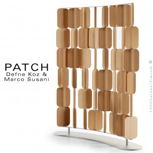 Panneau séparateur courbe PATCH, insonorisant capable de garantir l'intimité, structure peint, séparateur individuel bois.