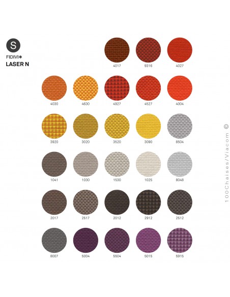 Palette couleur tissu gamme LASER-N du fabricant FIDIVI, classe feu : M1 / EN 1021-1&2 / AM-18.