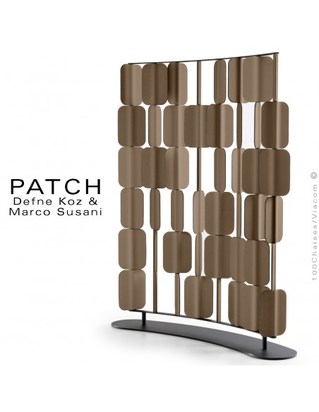 Panneau séparateur courbe PATCH, insonorisant capable de garantir l'intimité, structure peint, séparateur individuel tissu.