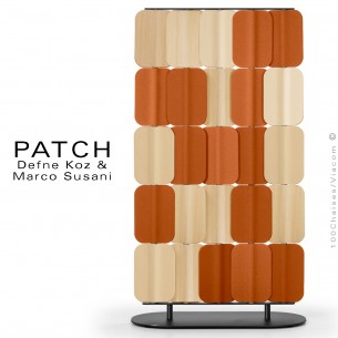 Panneau séparateur PATCH, insonorisant afin de garantir l'intimité, structure peint, élément séparateur bois et tissu.