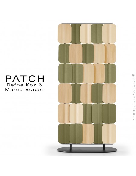 Panneau séparateur PATCH, insonorisant afin de garantir l'intimité, structure peint, élément séparateur bois et tissu.