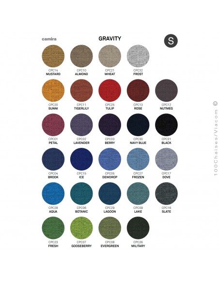 Tissu tissé gamme Gravity du fabricant CAMIRA, couleur au choix.