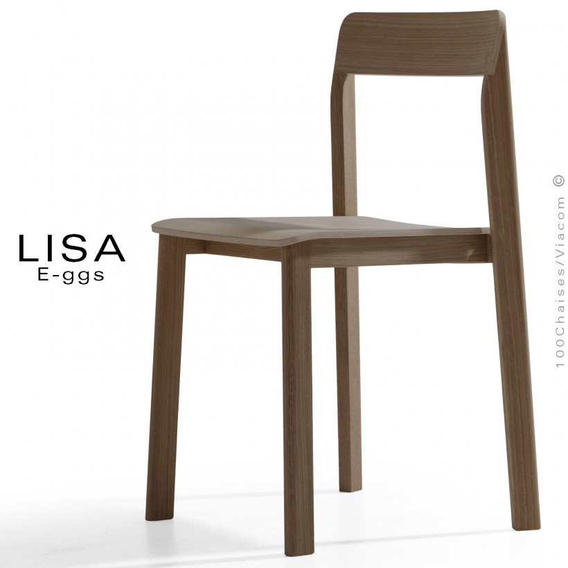 Chaise bois design LISA, structure 4...