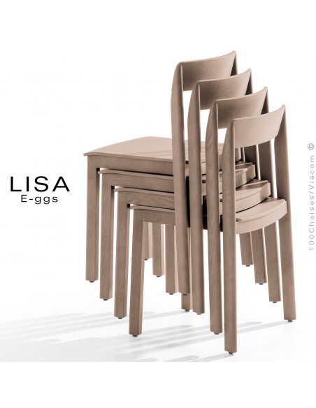 Chaise bois LISA, simple et confortable, légère, empilable, compacte parfaite pour un bistrot, élégante dans la maison