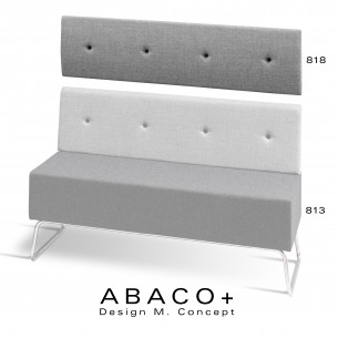 Module déco revêtement mural ABACO+818, pour banquette deux places réf.: 813.