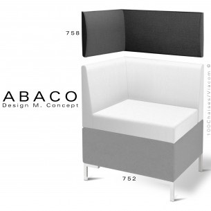 Module décoratif mural ABACO, structure multiplis de bois, habillage mousse et tissu laine.