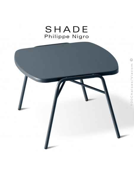 Table basse ou d'appoint pour extérieur, SHADE, hauteur 42 cm., dimensions plateau 48x48 cm., couleur anthracite.