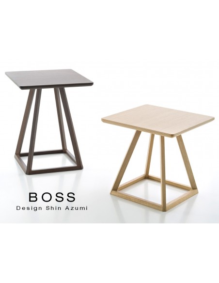 Table design d'appoint BOSS-H35 et H45 en bois de hêtre.
