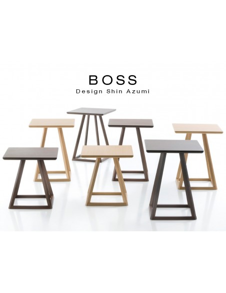 Table design d'appoint BOSS-H35 et H45 en bois de hêtre.