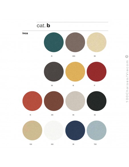 Palette couleur cuir synthétique gamme INCA, du fabricant ABITEX, couleur au choix.