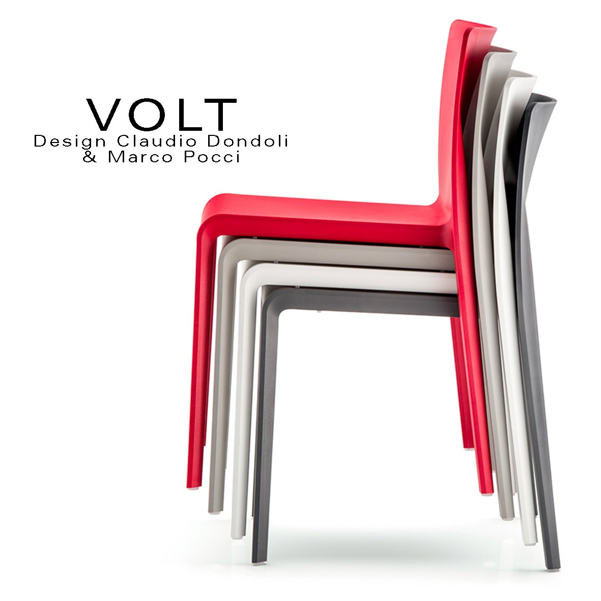 Tabouret plastique de cuisine ou îlot central VOLT, structure