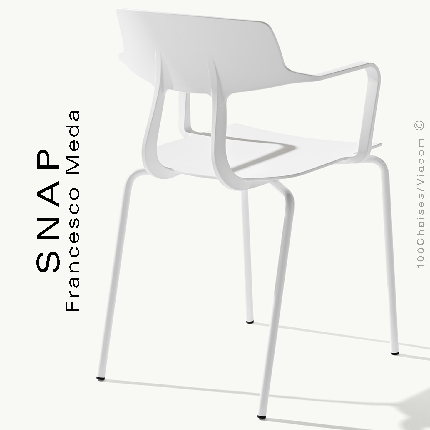 Fauteuil de bureau design SNAP, piétement aluminium avec roulettes