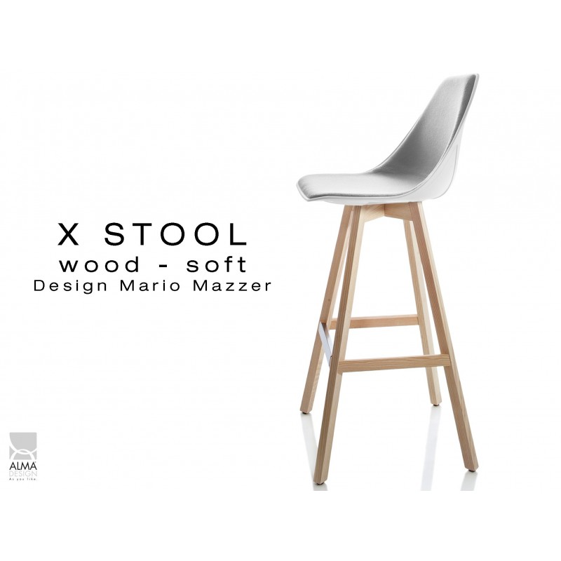 Tabouret De Bar Design X Stool Wood Soft 75 Pied Bois