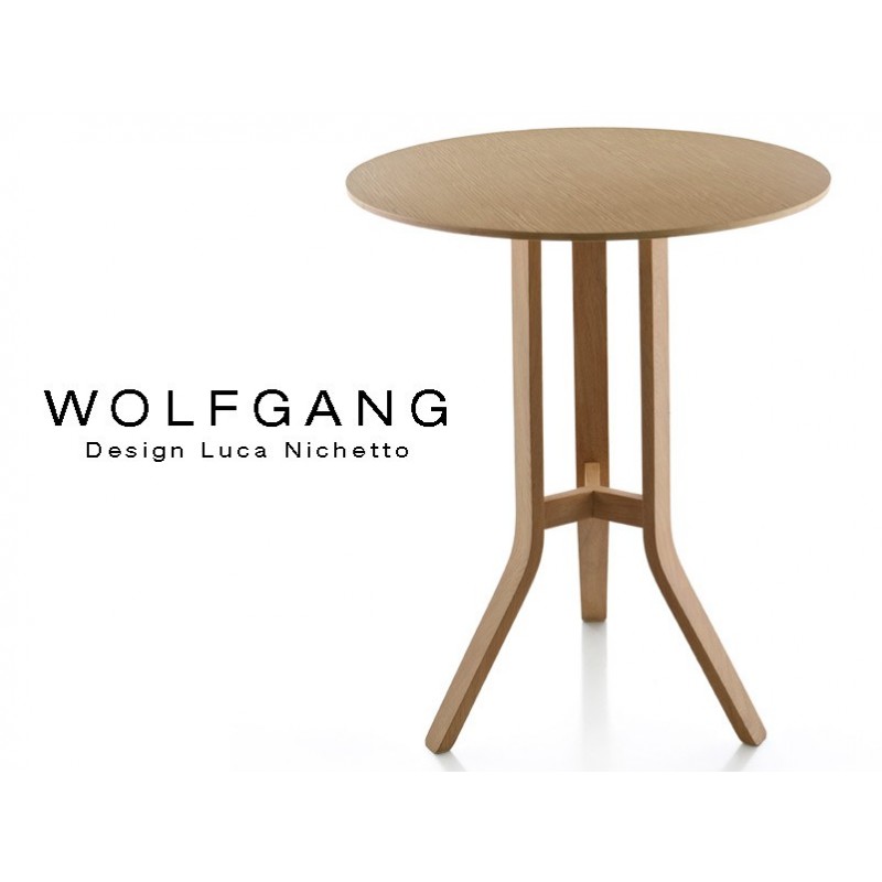Table d'appoint ou guéridon rond WOLFGANG structure en bois Table d'appoint ou guéridon rond WOLFGANG structure en bois