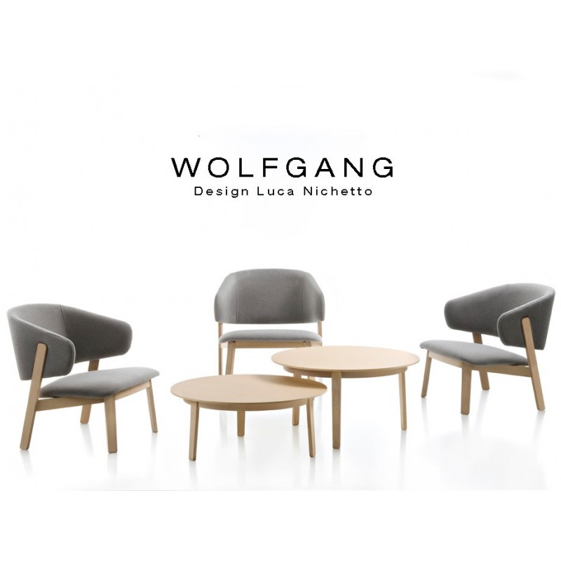 Table d'appoint ou guéridon rond WOLFGANG small structure et Table d'appoint ou guéridon rond WOLFGANG structure en bois