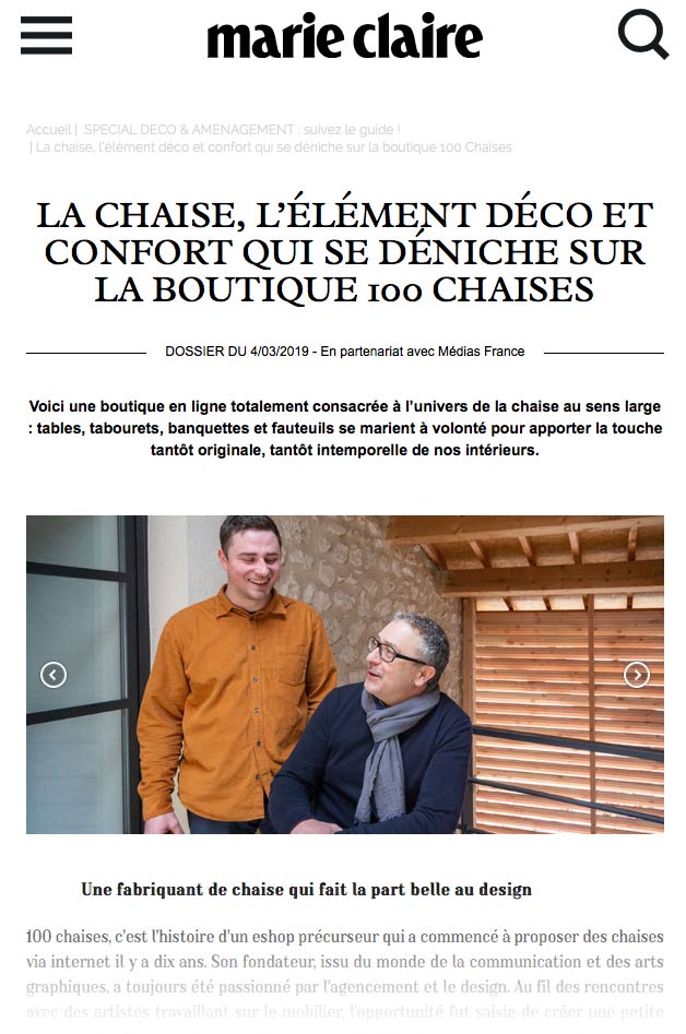 Un fabriquant de chaise qui fait la part belle au design